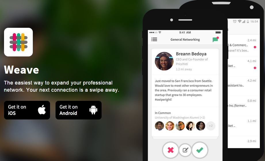 Weave – A Mobile Based Professional Networking App To Connect With Interesting Professional Nearby